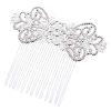 3 Pcs Silver Tone Metal Side Comb Chinese Style Wedding Veil Hair Clip Comb Flower Vine Cirrus Hanfu Decorative Hairpin