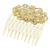 3 Pcs Gold Tone 10 Teeth Side Comb Metal Hair Clip Hair Comb Flower Vine Cirrus Decorative Comb Hair Pin