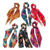 6 Pcs Halloween Satin Hair Ribbon Scrunchies Pumpkin Elastic Hair Band Bow Scarf Scrunchies Hair Ties