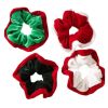 8 Pcs Colorful Christmas Hair Scrunchies Plush Winter Hair Band Ponytail Holder Elastics Hair Ties Hair Accessories