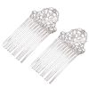 2 Pcs Silver Color Retro Hair Combs Decorative Mini Side Combs DIY Bridal Hair Accessories, 2.2 Inches