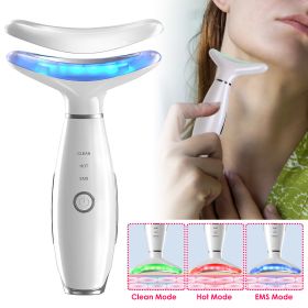 Anti Wrinkles Face Neck Massager Double Chin Reducer Face Neck Beauty Device Skin Care Tools with 3 Modes LED Vibration Heat EMS for Skin Care Tighten