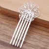 5 Pcs Silver Tone Hair Comb Metal Hair Clip Flower 5 Teeth Side Comb Decorative Comb Hair Pin