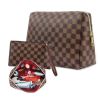 Checkered Makeup Bag;  BAGMIND 2Pcs Travel Cosmetic Bags;  Portable Toiletry Organizer for Women;  Lightweight and Waterproof Leather Toiletries Bag f