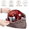 Checkered Makeup Bag;  BAGMIND 2Pcs Travel Cosmetic Bags;  Portable Toiletry Organizer for Women;  Lightweight and Waterproof Leather Toiletries Bag f