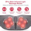 Electric Neck And Back Massager with Infrared Light Heating 3 Intensity Levels Deep Kneading 3D Shiatsu Massage Pillow For Back Arms Thighs Pain Relie