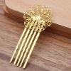 5 Pcs Golden Hair Comb Metal Hair Clip Flower 5 Teeth Side Comb Decorative Comb Hair Pin