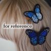 2 Pcs Random Color Handcrafted Butterfly Embroidery Hair Clips Halloween Gothic Hair Clips Hair Accessories