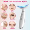 Anti Wrinkles Face Neck Massager Double Chin Reducer Face Neck Beauty Device Skin Care Tools with 3 Modes LED Vibration Heat EMS for Skin Care Tighten