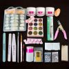 23 In 1 Acrylic Nail Kit For Beginners 12 Color Glitter Acrylic Powder White Clear Pink Acrylic Powder Nails Extension Professional Nails Kit Acrylic