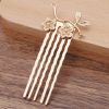 5 Pcs Golden Mini Metal Side Comb Plum Blossom Hanfu Decorative Hairpin Chinese Style Wedding Veil Hair Clip Comb Hair Pin