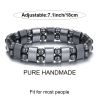 Magnetic Hematite Bracelet, Adjustable Design Magnetic Bracelet Reduce Puffiness Help Calm Down Blood Circulation Better Sleep, Fit For Most People