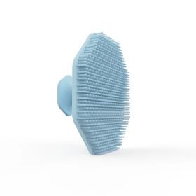 Cross-border Soft Silicone Face Brush Cleansing Pores Facial Massage Facial Brush Blackhead Remover Soft Hair Silicone Brush (Option: Lake Blue)