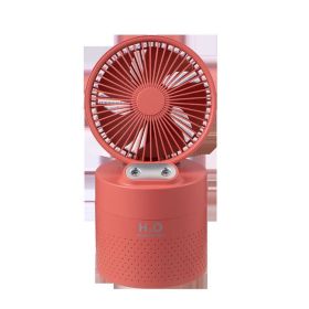 USB Charging Portable Multifunctional Desktop Humidifying Fan (Color: Red)