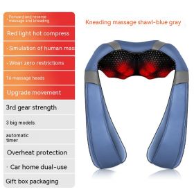 Household Electric Waist And Back Hot Compress Massager (Option: R2Blue Grey-EU)