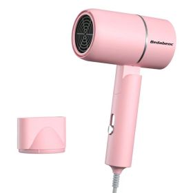 Hair Dryer Household High-power Negative Ion (Option: Pink folding-220V US)