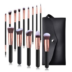 Popular 14 Black Makeup Brushes (Option: B14 Rose Gold Light-With bag)