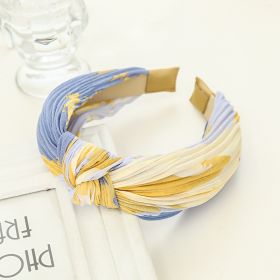 Temperament Wide Brim Hair Pressing Headband (Option: Blue Knotted Hair Hoop)