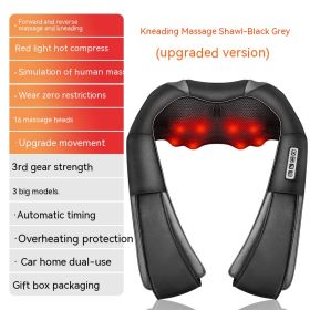 Household Electric Waist And Back Hot Compress Massager (Option: R2Black grey-EU)