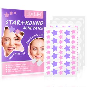 Peach Heart Color Multi-shape Acne Patch (Option: Purple Pink Round-Box)