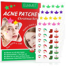 Peach Heart Color Multi-shape Acne Patch (Option: Christmas-Box)