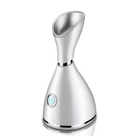 Household Steam Facial Humidification Sprayer Facial Cleanser (Option: Pearl white-US)