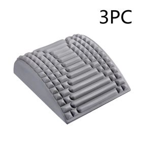 Back Stretcher Pillow Neck Lumbar Support Massager For Neck Waist Back Sciatica Herniated Disc Pain Relief Massage Relaxation (Option: Grey 3PC)