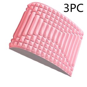 Back Stretcher Pillow Neck Lumbar Support Massager For Neck Waist Back Sciatica Herniated Disc Pain Relief Massage Relaxation (Option: Pink 3PC)