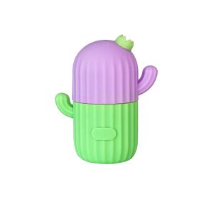 Beauty Supplies Cactus Face Application Ice Tray Portable Facial Massage (Option: Purple Green Two Tone)