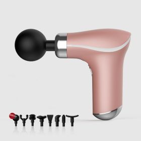 Mini Massage Gun Deep Muscle Vibration (Option: 3 Gear 8 Head Rose Gold-USB)