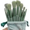 Makeup Brushes 13 pcs Professional Synthetic Blending Powder Liquid Cream Face Brushes Cruelty-Free Cosmetic Brushes Kit with a flannelette bag