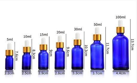 Glass Fine Oil Bottle Avoid Light Glue Head Dropper Bottle  Stock Bottling Cosmetics (Option: Blue-10ml)