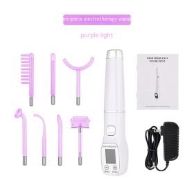 High Wave Electrotherapy Rod Enhanced Version With Screen Display Seven-piece (Option: Seven Piece White Purple Light-US)