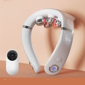 Household Portable App Cervical Spine Massage Instrument (Option: Pearl White Remote Control)