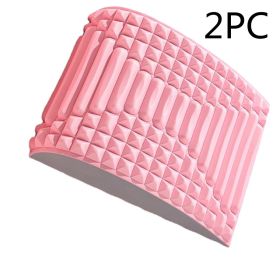 Back Stretcher Pillow Neck Lumbar Support Massager For Neck Waist Back Sciatica Herniated Disc Pain Relief Massage Relaxation (Option: Pink 2PC)